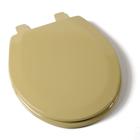 Comfort Seats Deluxe Molded Wood Seat, Harvest Gold, Round Closed Front with Cover and Adjustable Hinge C3B4R253